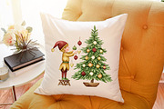 Christmas Elf Watercolor Clipart, an Illustration by Sublimation Artist (Thumbnail 6 of 6)
