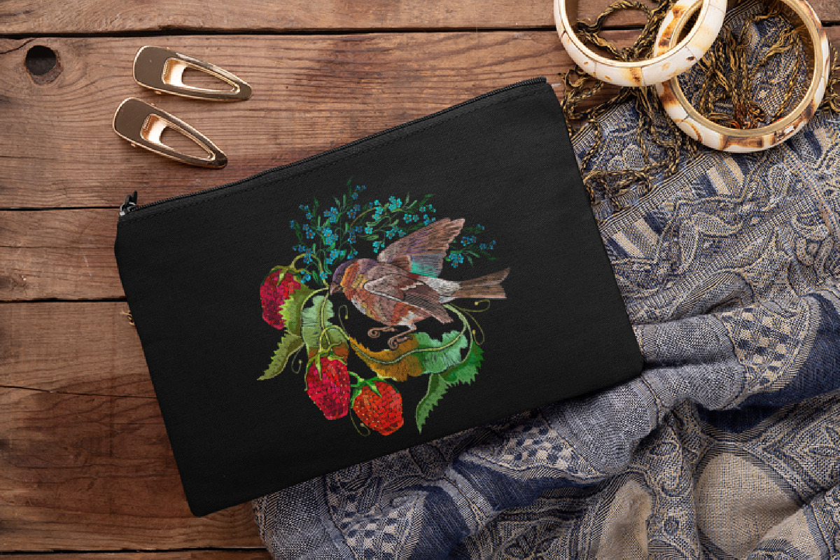 Strawberry and bird, a Decorative Illustration by Matrioshka (Photo 3 of 8)
