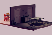 LOW POLY INTERIOR [25+ UNIQ OBJECTS], a Furniture 3D Model by mkleine shop (Thumbnail 4 of 10)