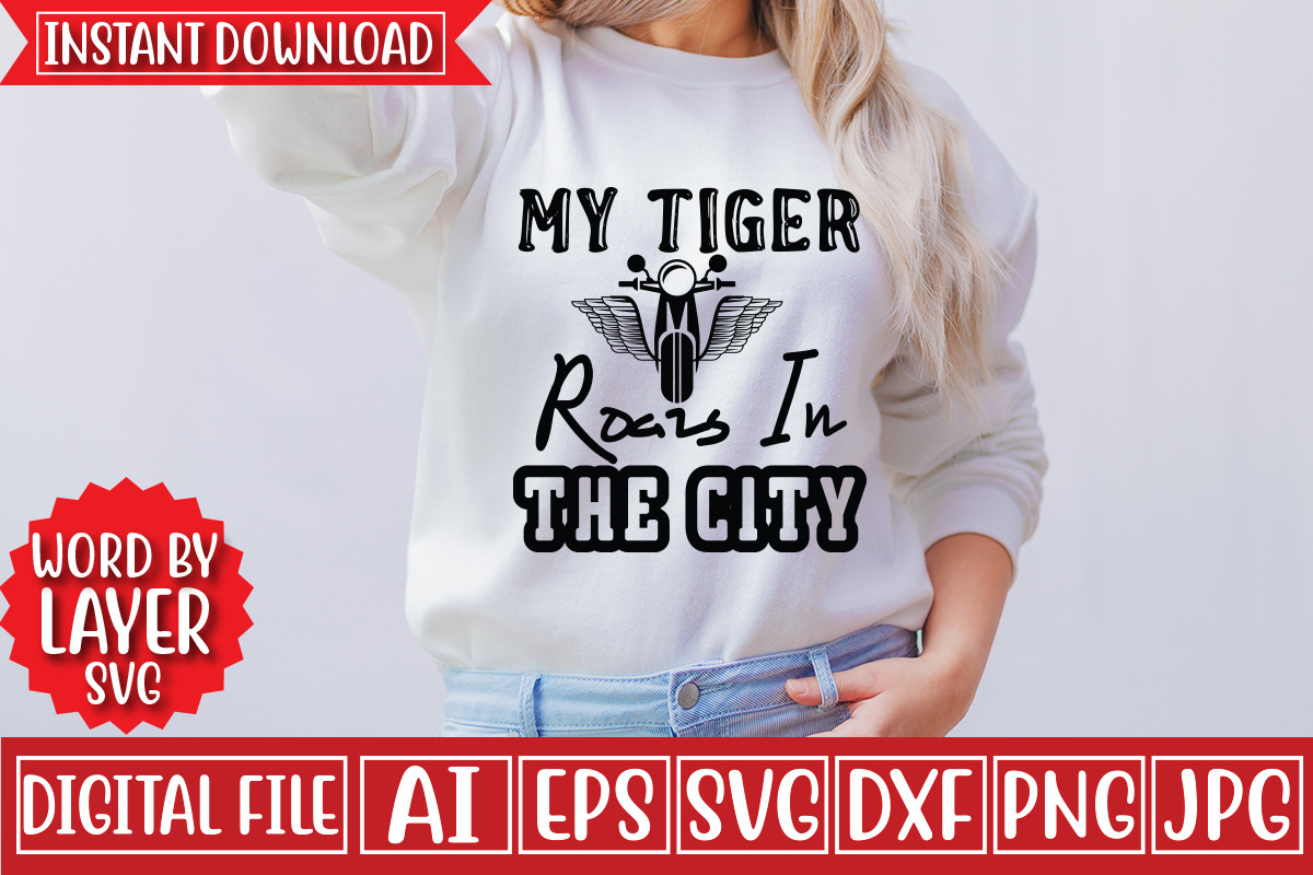 My Tiger Roars In The City Svg Cut, an Object Graphic by CrexoraLab (Photo 2 of 3)