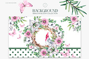 Birds in Bloom Watercolor Floral set, an Animal Illustration by SashaKondr (Thumbnail 13 of 17)