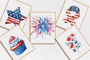 Watercolor 4th Of July Clipart, a Seasonal Illustration by Rose Art (Thumbnail 4 of 5)