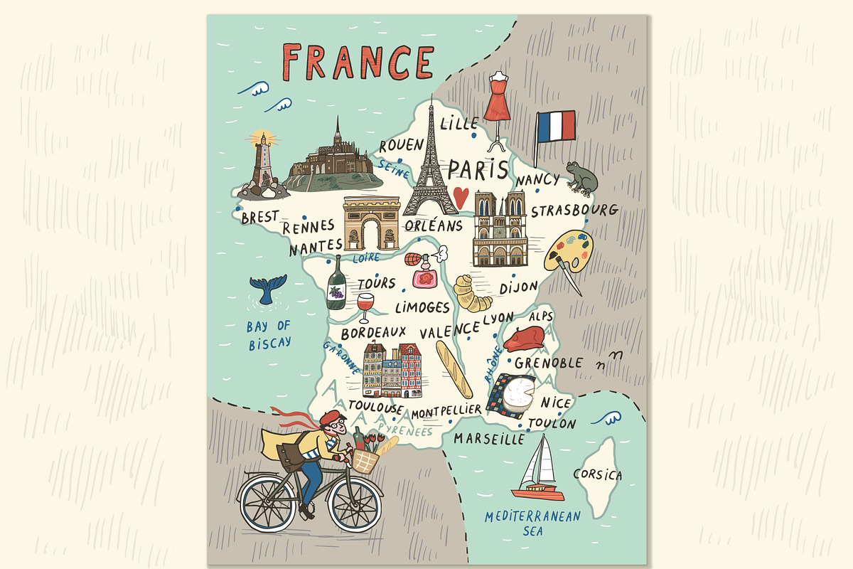 France Map, an Education Illustration by GooseFrol (Photo 1 of 13)