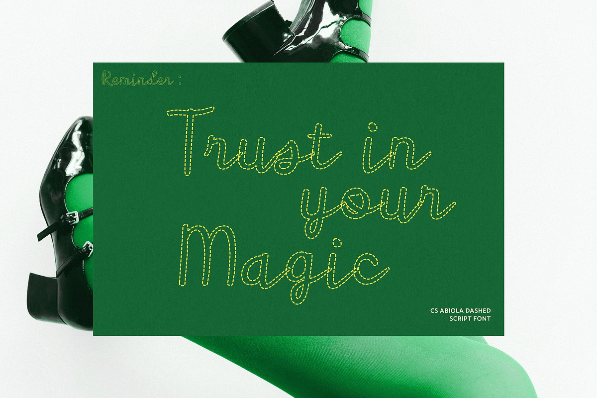 CS Abiola Dashed, a Script Font by Craft Supply Co. (Photo 4 of 8)