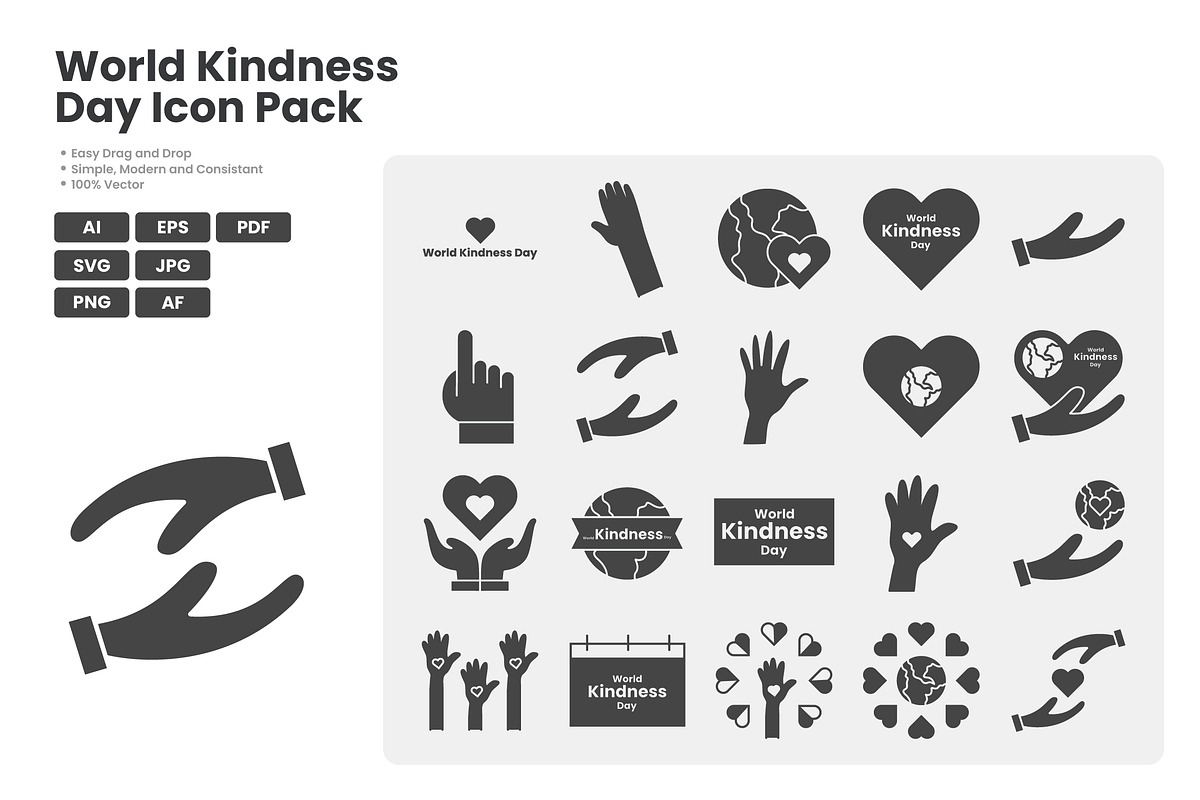 World Kindness Day Icon Pack, a Solid Icon by erifqizeicon (Photo 3 of 3)