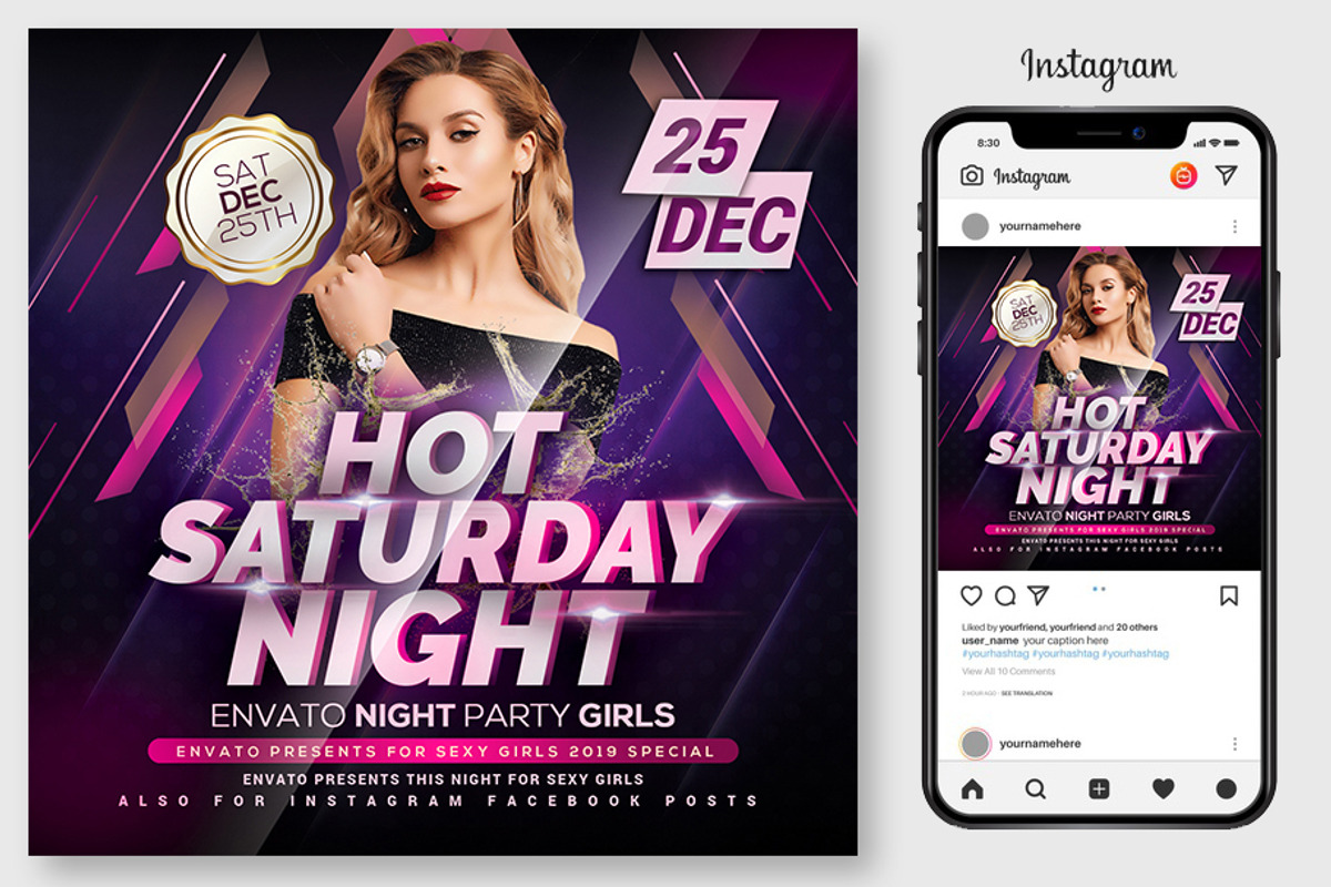 100 Night Club Party Flyers Bundle, a Flyer Template by graphicforest (Photo 63 of 72)
