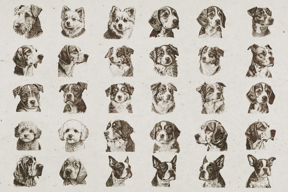 Dog Breeds Portrait Illustrations, an Animal Illustration by Nocturnal Wolf (Photo 4 of 12)