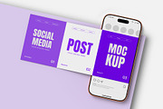 Social Media Post Mockup Bundle, an Advertising Mockup by graphypix (Thumbnail 5 of 13)