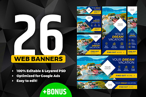 Banners Pack 26 sizes for Google Ads