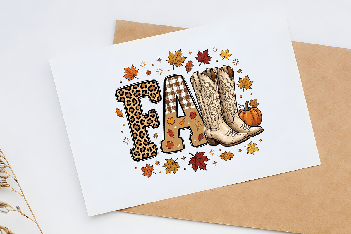 Fall Cowboy Boots PNG, a Seasonal Illustration by Canvas Craft (Photo 6 of 6)