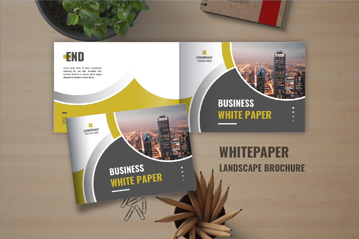 Landscape white paper brochure, a Brochure Template by Pavel_design (Photo 1 of 9)
