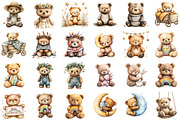 Nursery Teddy Bear Clipart,Boho Clip, an Illustration by Sublimation Artist (Thumbnail 2 of 6)