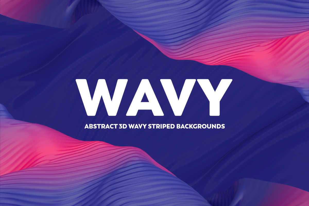 Abstract 3D Wavy Striped Backgrounds, a Wallpaper Graphic by BIBIART (Photo 1 of 11)