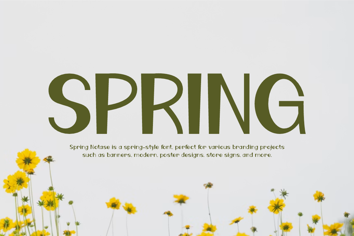 Spring Notase - Display Font, a Sans Serif Font by Iqsiart Studio (Photo 2 of 11)