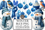 Watercolor Blue Winter PNG, an Illustration by Libby Wishes (Thumbnail 1 of 7)
