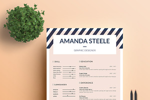 Memphis CV Resume Template / N