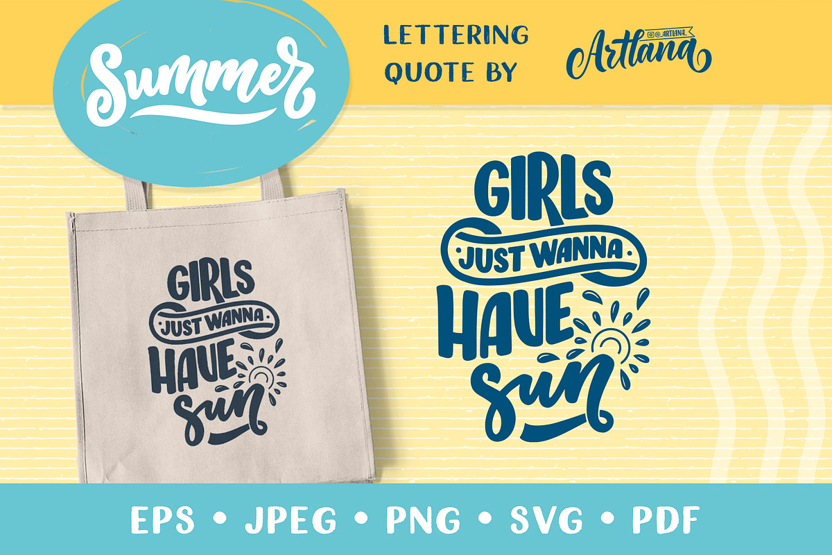 Summer Lettering Quotes, a Decorative Illustration by Artlana