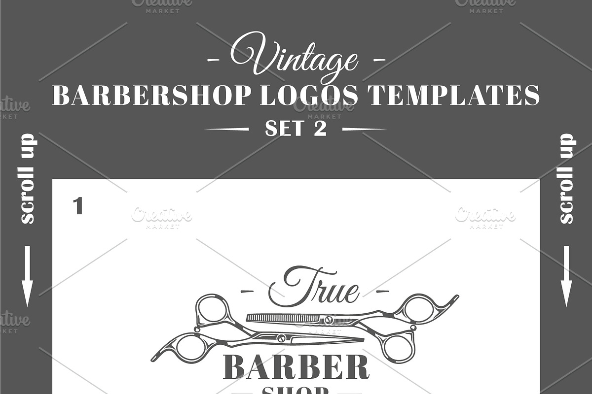 9 Barbershop Logos Templates Vol.2, a Branding & Logo Template by Art Design (Photo 6 of 9)