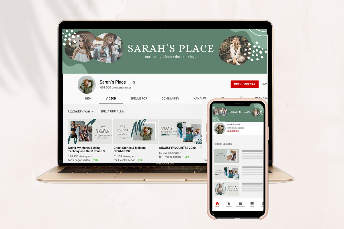 YouTube Branding Bundle - Canva, a Social Media Template by Tegefeldt Design (Photo 2 of 8)