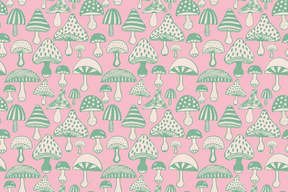 Magic mushrooms, a Pattern Graphic by Tanya Akhmett