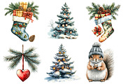 Rustic Christmas Watercolor Clipart, an Illustration by Designworld (Thumbnail 3 of 5)