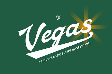 Vegas Vintage Retro Script Font, a Script Font by WhymoreArt