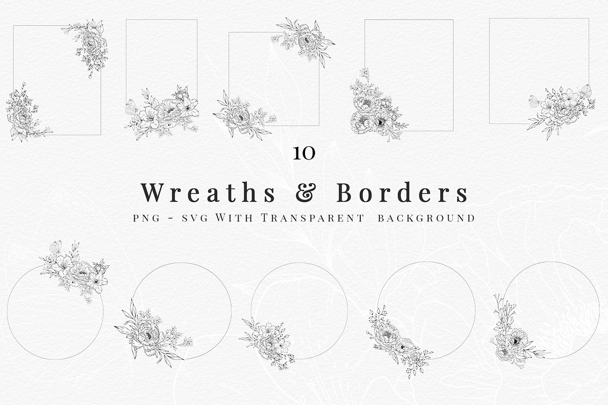 Botanical Line Art SVG & PNG Bundle, a Decorative Illustration by AW Studios (Photo 6 of 7)