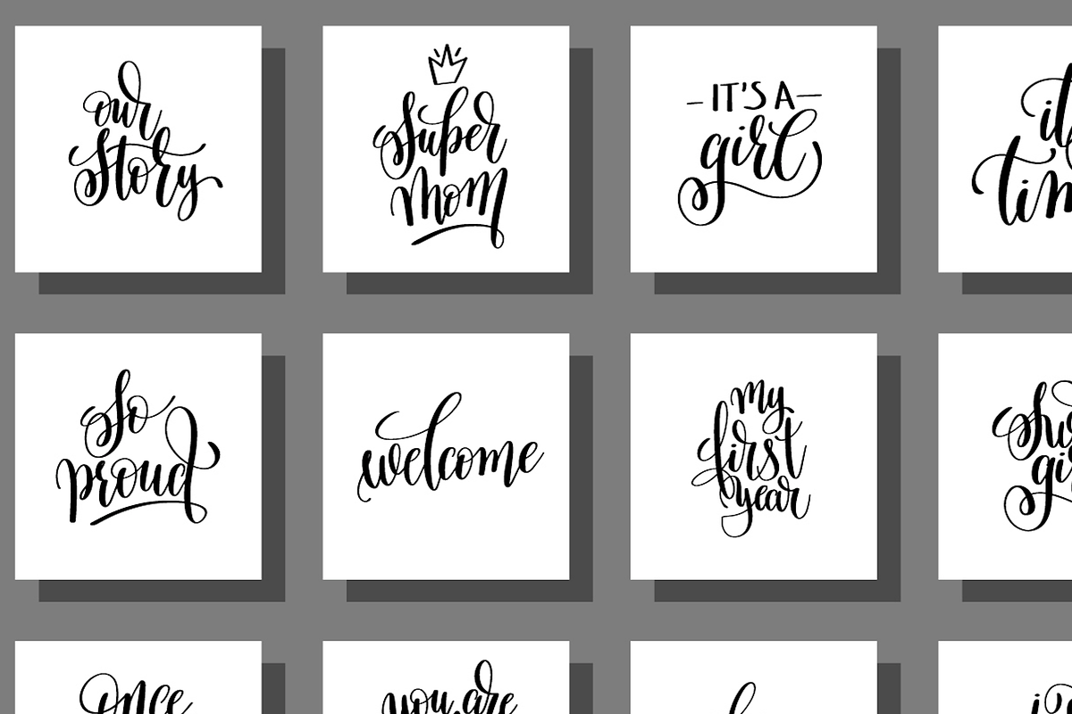 set of 100 lettering posters, a Decorative Illustration by karakotsya (Photo 3 of 7)