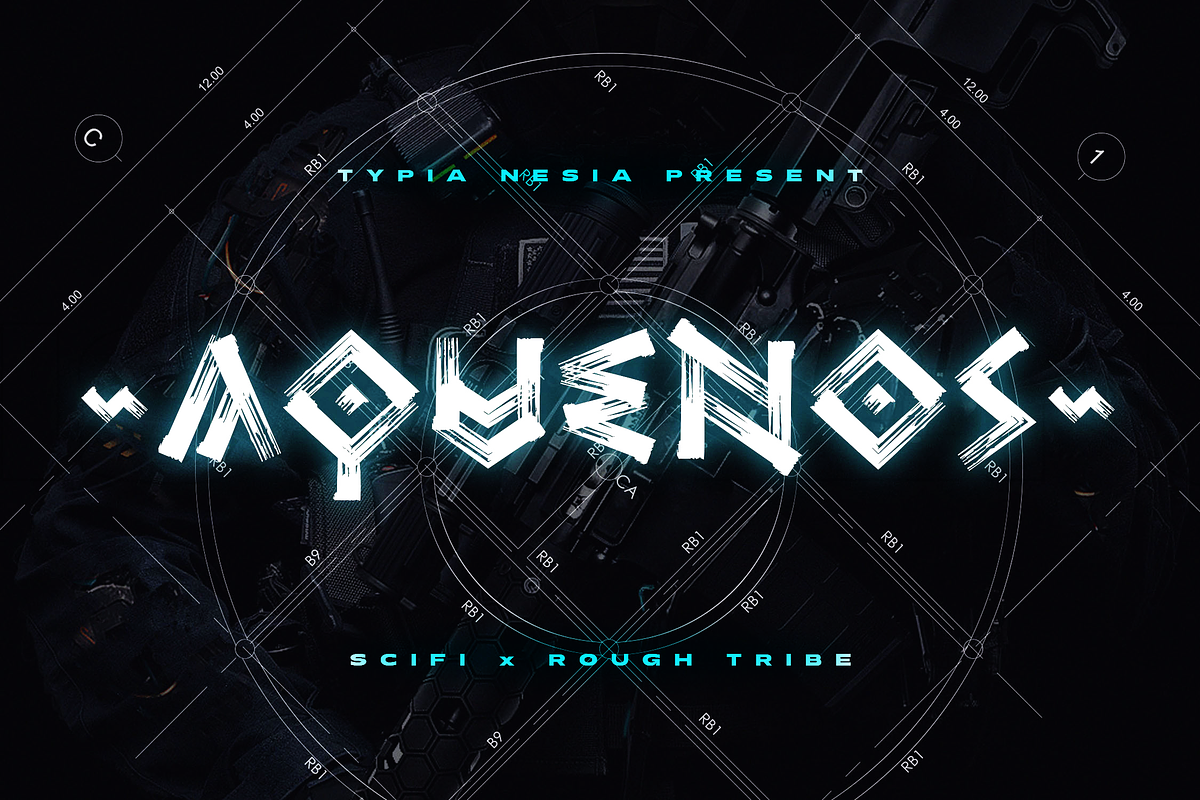 Aquenos - Brush Tribe Font, a Sans Serif Font by Typia Nesia (Photo 1 of 9)