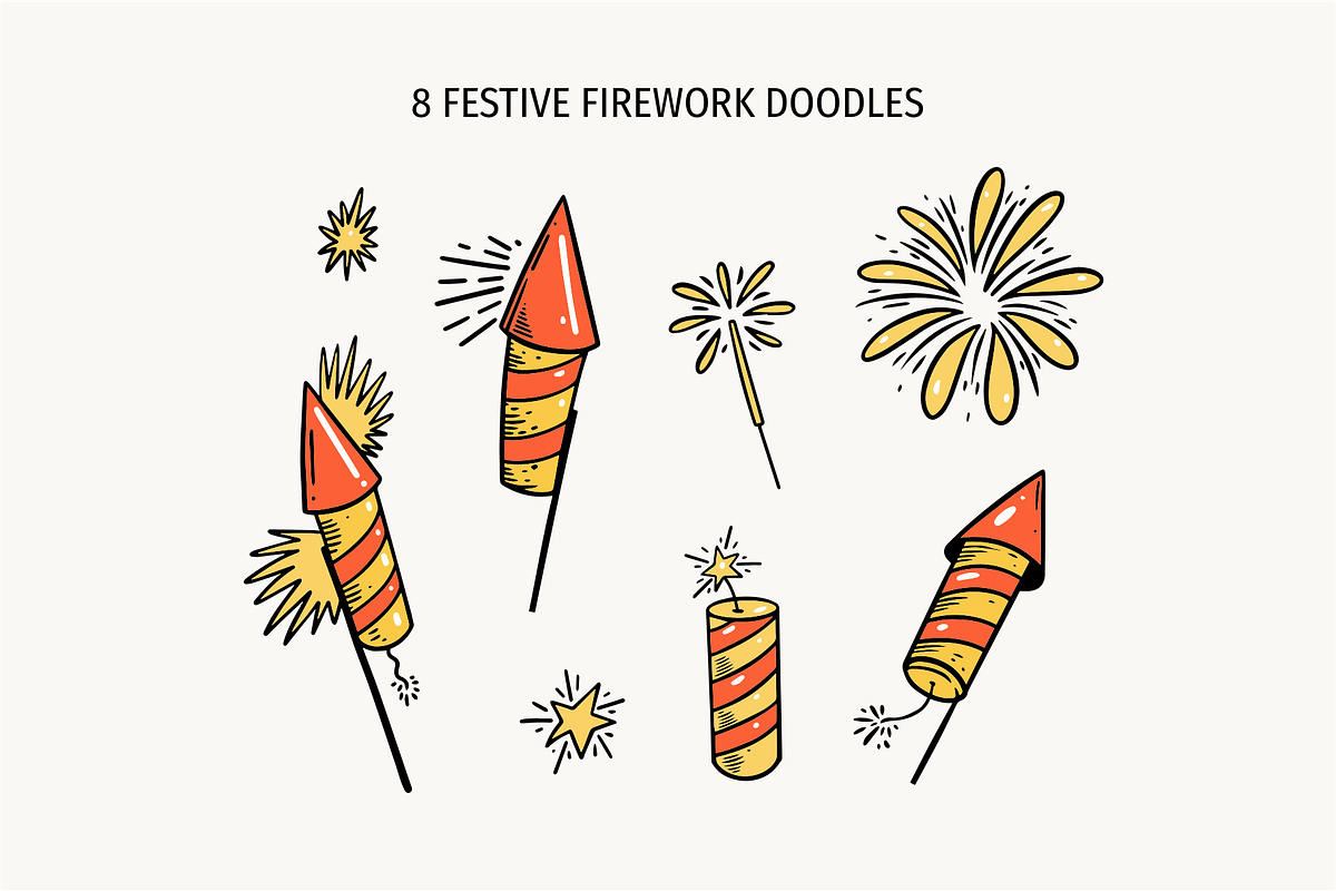 Christmas Doodles & Holiday Clipart, a Seasonal Illustration by Oktyabr (Photo 2 of 8)