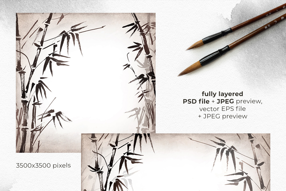 Brush painted bamboo, a Texture Illustration by LeiaSW (Photo 2 of 2)