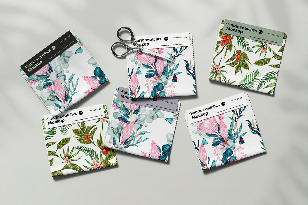 Fabric Swatches Mockup, a Merchandise Mockup by zippypixelstudio (Photo 4 of 11)