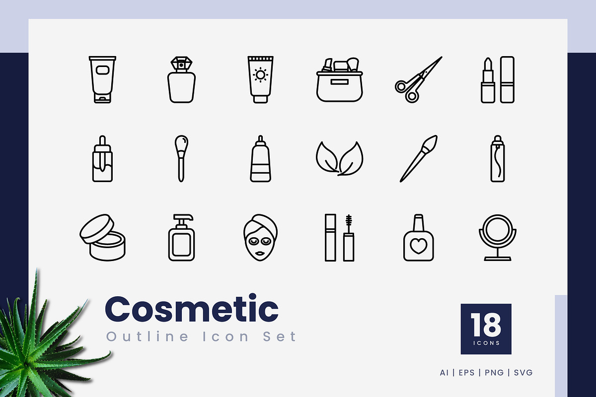 Cosmetic Outline Icons, an Outline Icon by Zeer Graphic (Photo 1 of 2)