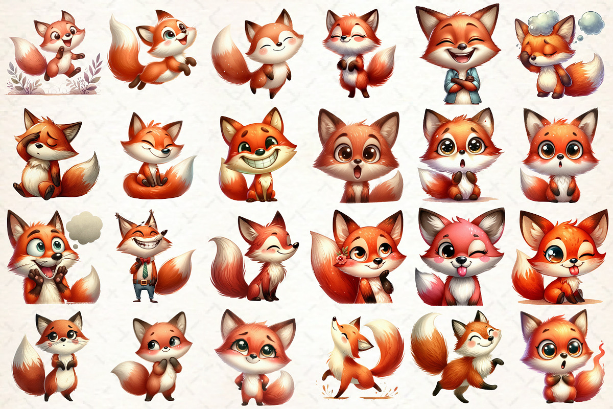 Cute Fox Clipart PNG, an Illustration by Libby Wishes (Photo 3 of 6)