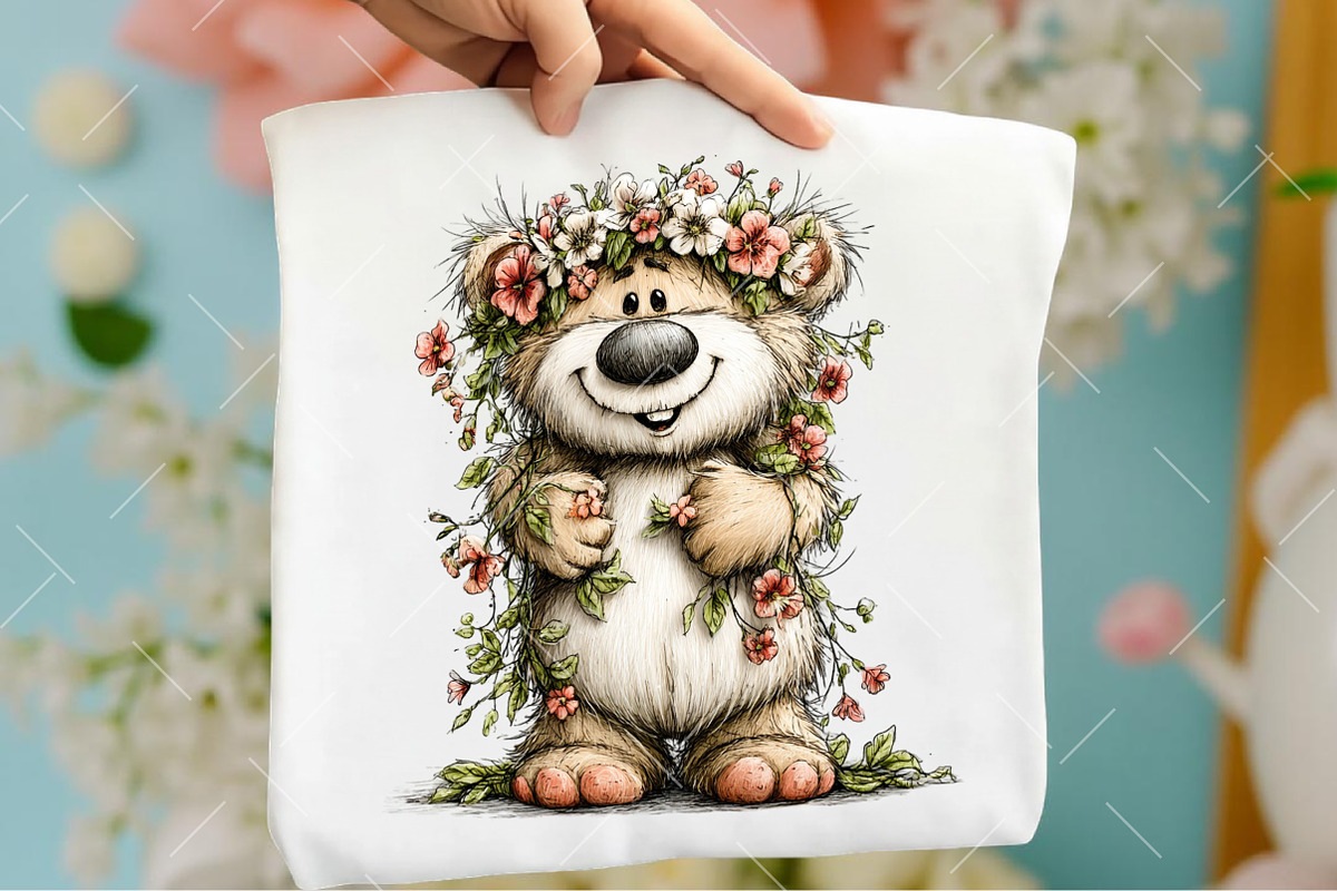 Quirky Spring Teddy Bear Clipart, an Illustration by OK Design (Photo 4 of 6)