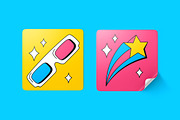 Square Stickers Mockup Set, a Product Mockup by Design Squad (Thumbnail 3 of 7)