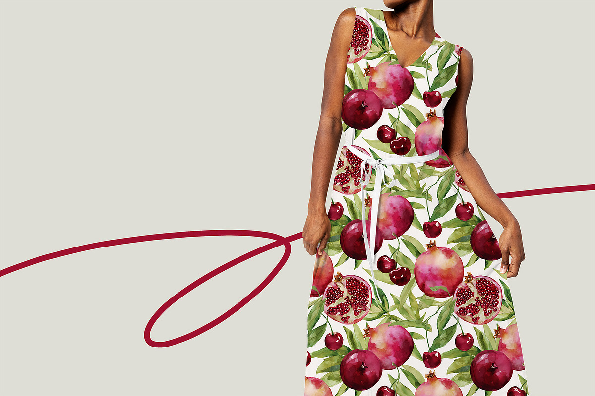 CHERRY POMEGRANATE Seamless Pattern, a Pattern Graphic by AYAKA Studio Co. (Photo 8 of 10)