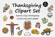 Cozy Thanksgiving Clipart Bundle, a Decorative Illustration by Decor Lines (Thumbnail 1 of 10)