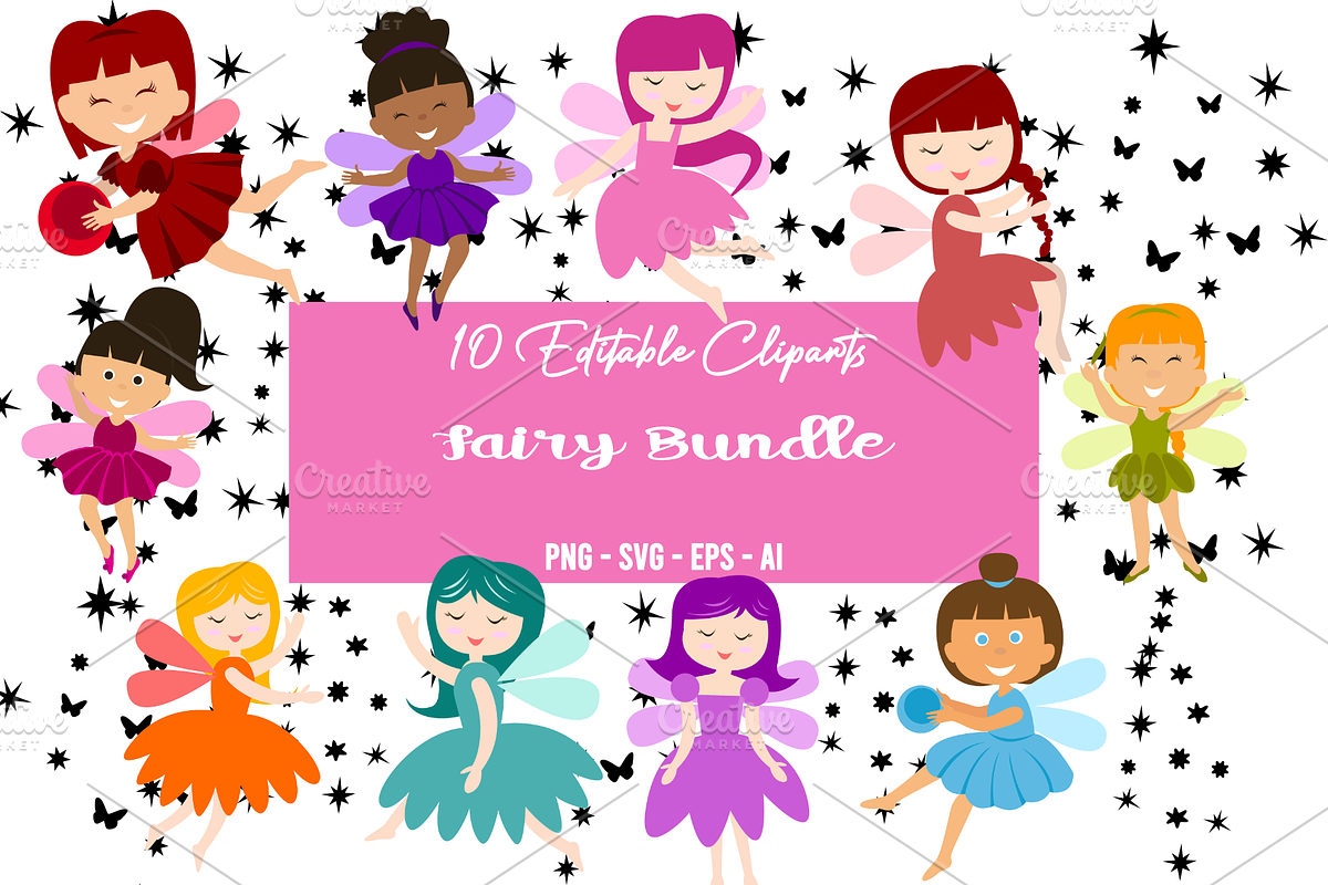 Fairy Clipart Set, a Decorative Illustration by Expose_Adam (Photo 1 of 3)