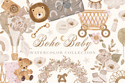 Watercolor Boho Baby Nursery Set, an Animal Illustration by Pati Paints (Thumbnail 1 of 15)