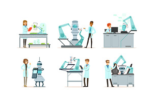 Scientists Working in Laboratory, an Illustration by TopVectors