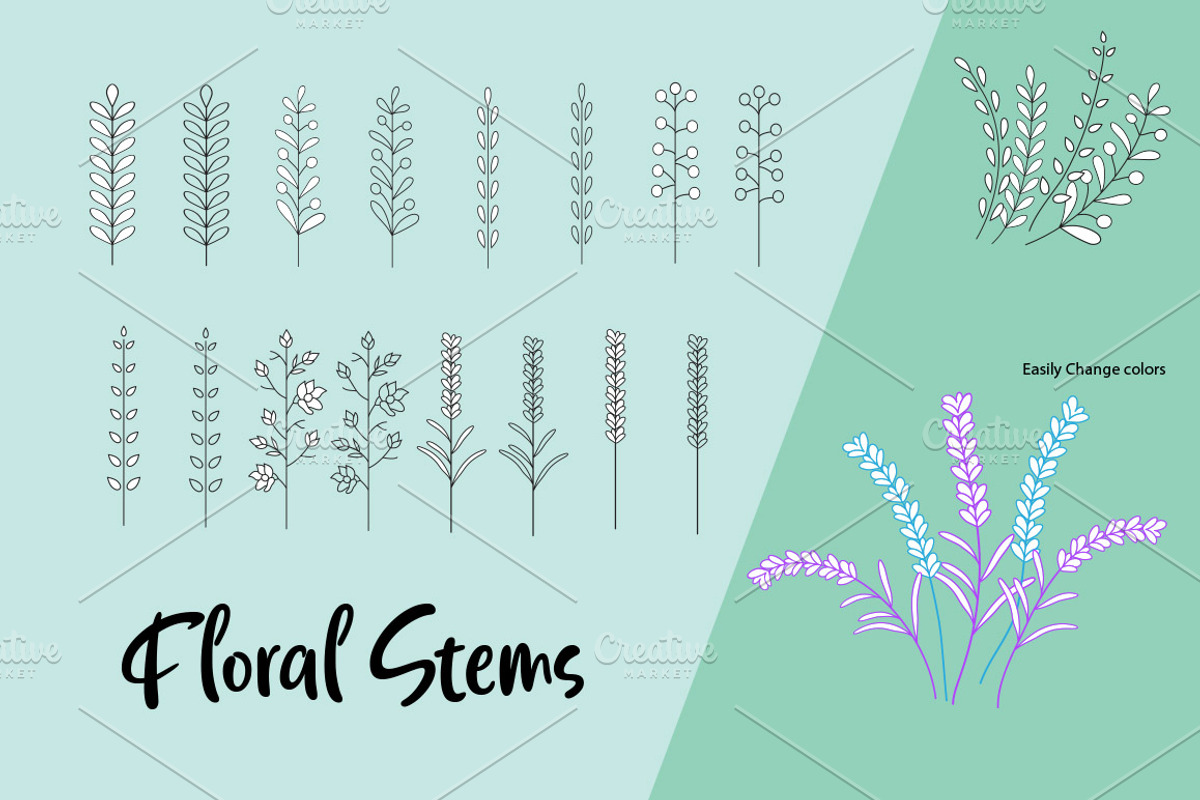 Floral Brushes|for Illustrator, a Brush Add-On by Karen J (Photo 3 of 6)