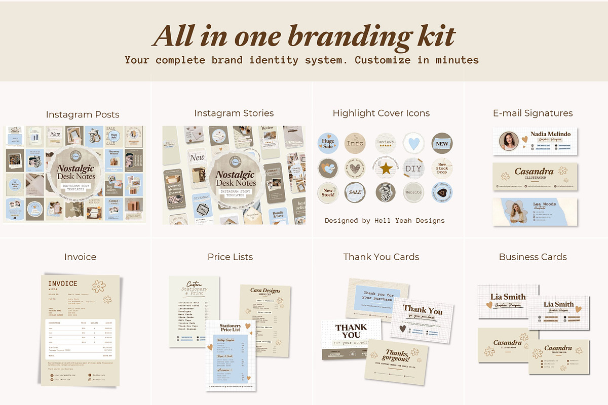 Nostalgic Branding Kit Canva, a Branding & Logo Template by Hell Yeah Designs (Photo 6 of 19)