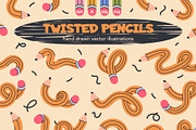 Twisted funny pencils, an Object Graphic by Torontotokio (Thumbnail 1 of 6)