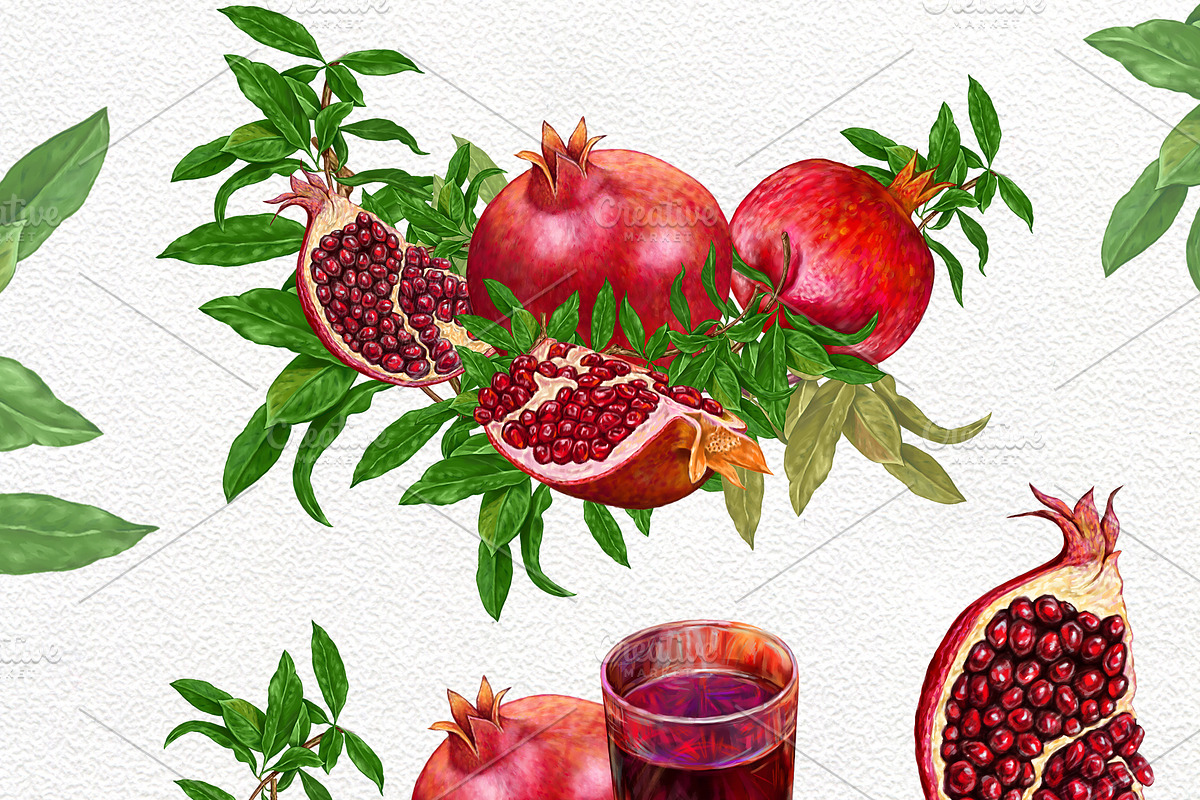 Pomegranate PNG, fruit clip art,, a Graphic by NickMitrushov (Photo 3 of 7)