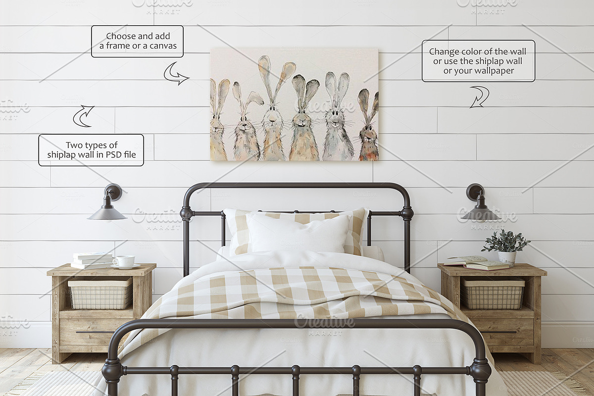 MODERN FARMHOUSE NURSERY mockups, a Poster Template by MyHomeMockups (Photo 4 of 12)