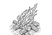 Vintage Campfire Illustration, a Seasonal Illustration by CarWrap design (Thumbnail 3 of 3)