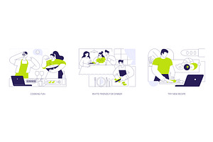 Dinner at home isolated cartoon, a Person Illustration by Visual Generation