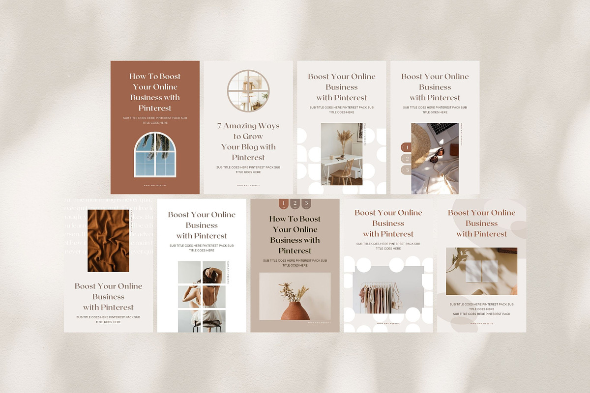 Pinterest Pin Templates Canva Shadow, a Social Media Template by Keikoya (Photo 4 of 13)
