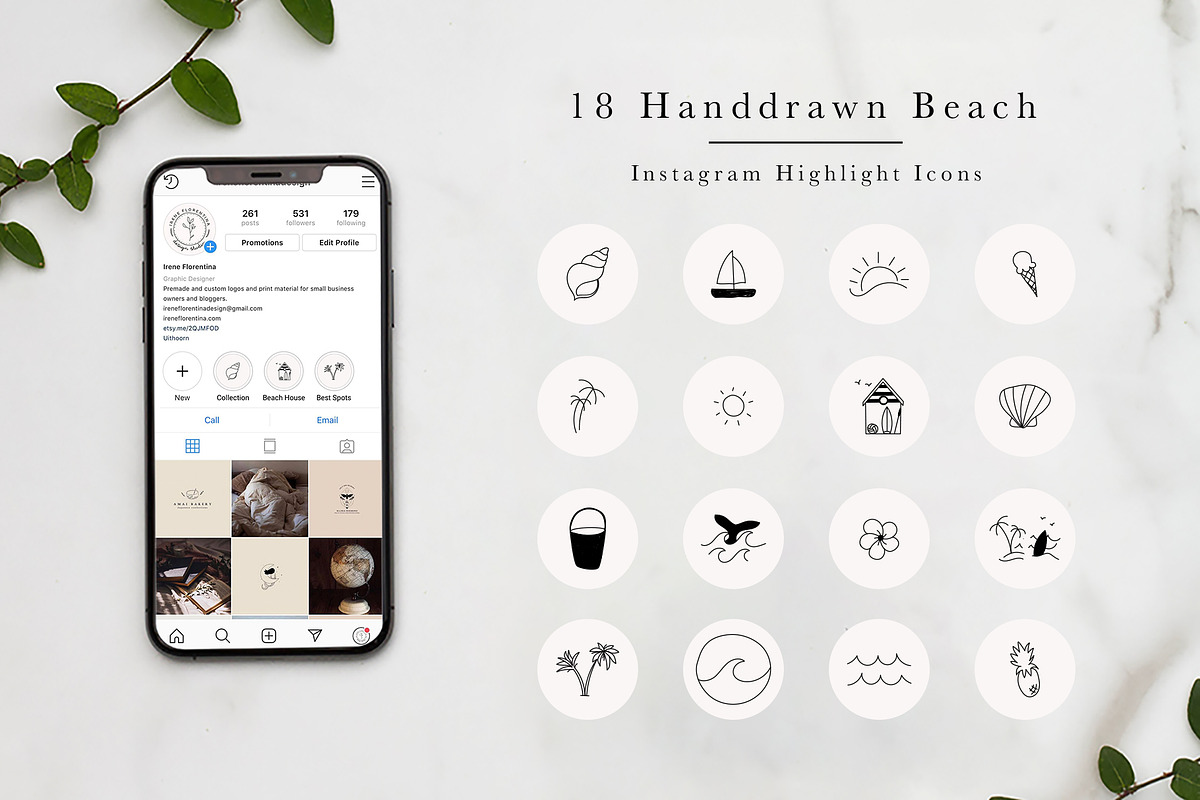 Instagram Highlight Icons Beach, a Social Media Template by Irene Florentina Design (Photo 1 of 4)
